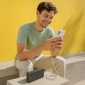 Външна батерия HAMA 20000 mAh, 3 изхода: 2 x USB-C, 1 x USB-A, черна
