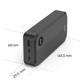 Външна батерия HAMA 20000 mAh, 3 изхода: 2 x USB-C, 1 x USB-A, черна