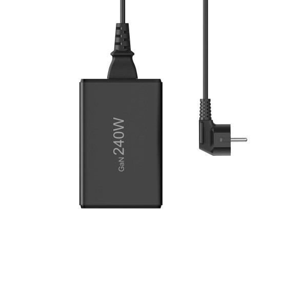 Зарядна станция HAMA 201977, 240W GaN, Fast Charger, 4x USB-C, 1x USB-A, PD