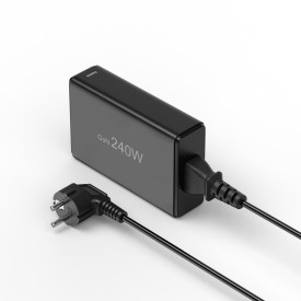 Зарядна станция HAMA 201977, 240W GaN, Fast Charger, 4x USB-C, 1x USB-A, PD