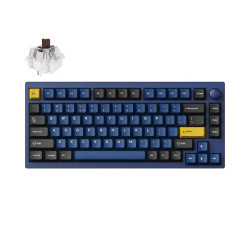 Безжична клавиатура Lemokey P1 Pro QMK 75%, Navy Blue, Keychron Super Brown суичове, Bluetooth, RGB