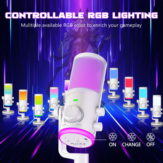 Микрофон FIFINE AM6, RGB, White
