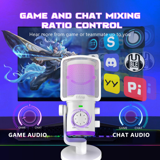 Микрофон FIFINE AM6, RGB, White