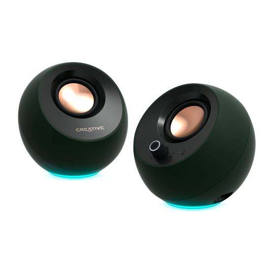 Тонколони Creative Pebble Pro, 15W, 3.5mm, USB, Bluetooth, Green