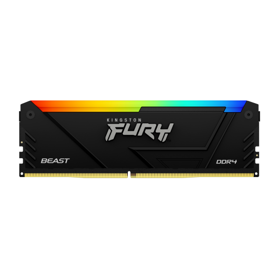 RAM памет Kingston FURY Beast Black RGB, 16GB (2x8GB) DDR4, 3200MT/s, CL16, Kit of 2