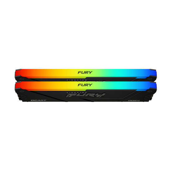 RAM памет Kingston FURY Beast Black RGB, 16GB (2x8GB) DDR4, 3200MT/s, CL16, Kit of 2