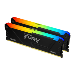 RAM памет Kingston FURY Beast Black RGB, 16GB (2x8GB) DDR4, 3200MT/s, CL16, Kit of 2