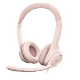 Слушалки Logitech H390, USB, Mic, Pink