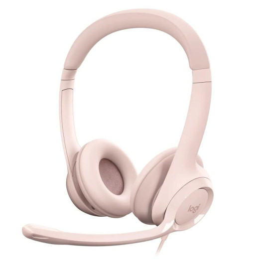 Слушалки Logitech H390, USB, Mic, Pink