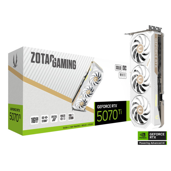 Видеокарта ZOTAC GAMING GeForce RTX 5070 Ti SOLID CORE OC White Edition