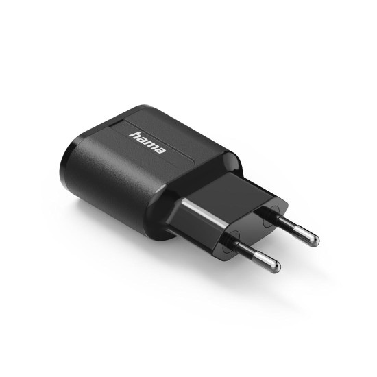 Зарядно HAMA 201971, 2 x USB-A, 12W, Черен