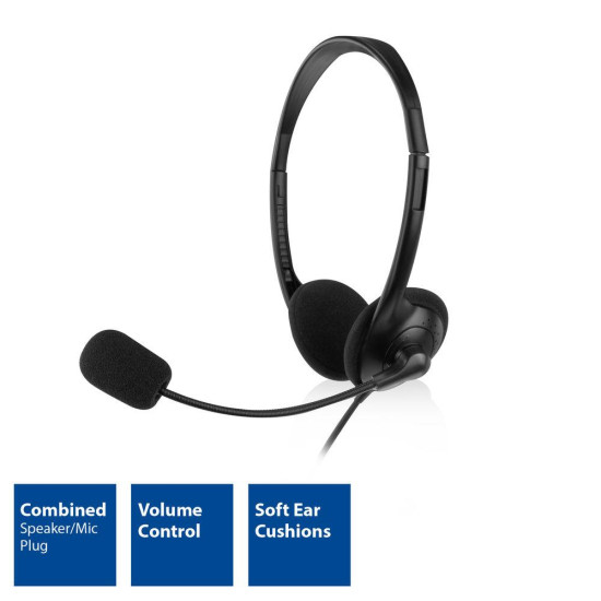Слушалки ACT AC9330, USB, Mic, 3.5mm, Black