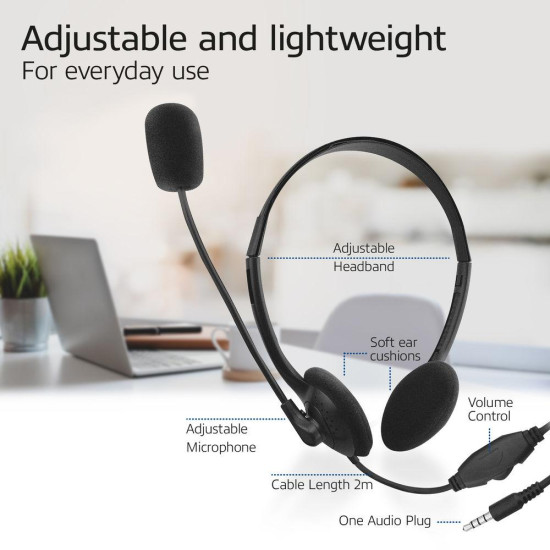 Слушалки ACT AC9330, USB, Mic, 3.5mm, Black