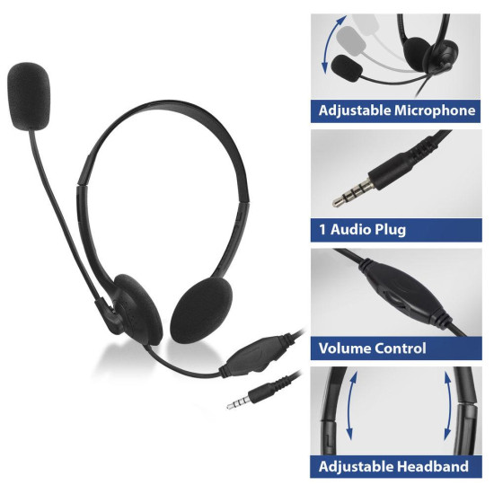 Слушалки ACT AC9330, USB, Mic, 3.5mm, Black