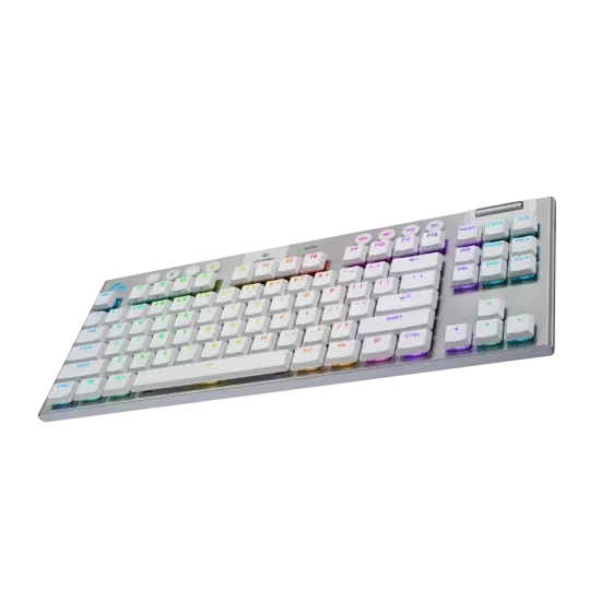 Безжична клавиатура Logitech G915X White Lightspeed TKL, GL Tactile Switch, RGB, Bluetooth