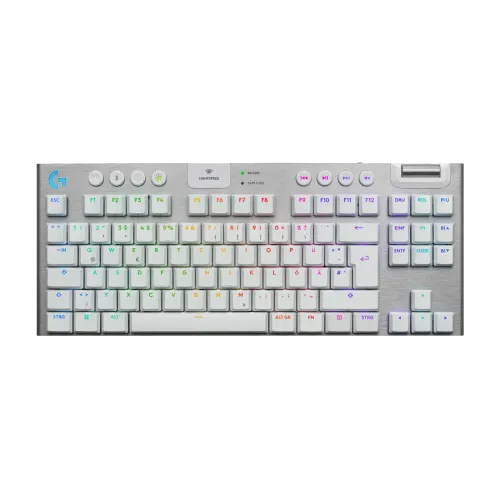 Безжична клавиатура Logitech G915X White Lightspeed TKL, GL Tactile Switch, RGB, Bluetooth