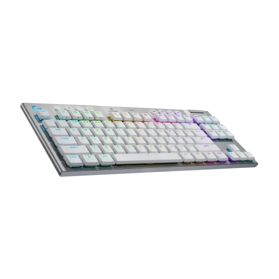 Безжична клавиатура Logitech G915X White Lightspeed TKL, GL Tactile Switch, RGB, Bluetooth