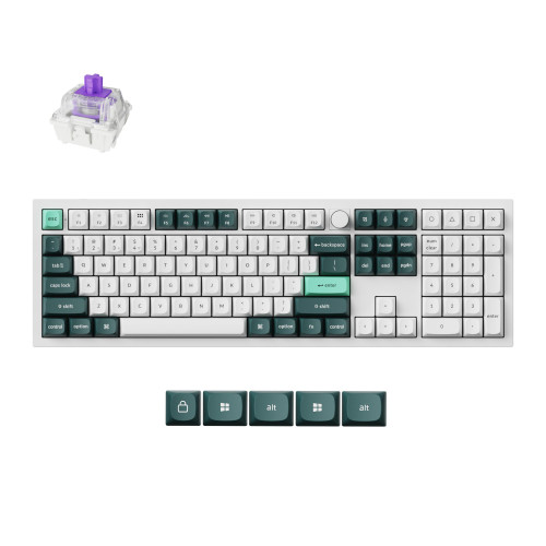 Безжична клавиатура Keychron Q6 HE QMK, Gateron Double-Rail Magnetic суичове, Shell White, RGB