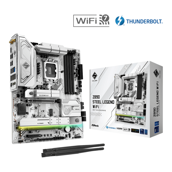 Дънна платка ASRock Z890 Steel Legend WiFi, ATX, LGA1851, DDR5, PCIe 5.0, Wi-Fi7,USB Type-C