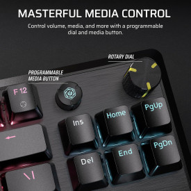 Клавиатура Corsair K70 TKL, RGB, Corsair MLX Red суичове, Black