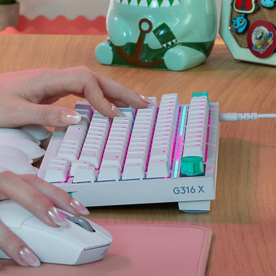 Клавиатура Logitech G316 X 75, 75%, Hot-Swappable Tactile Switch, RGB, White (920-014319)