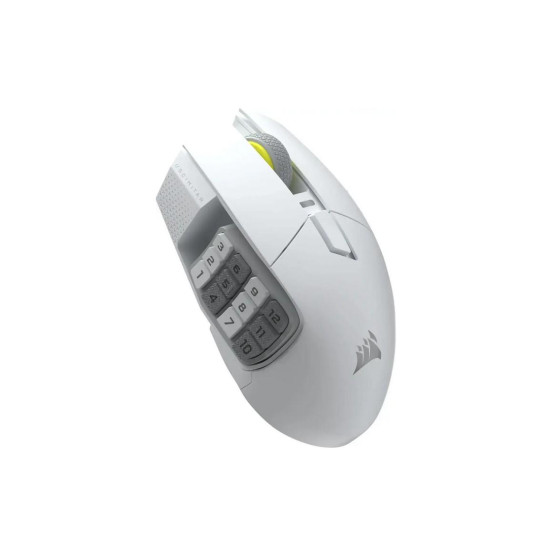 Безжична мишка CORSAIR SCIMITAR ELITE Wireless SE, 33000 DPI, White