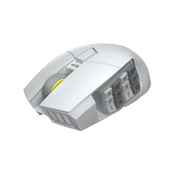 Безжична мишка CORSAIR SCIMITAR ELITE Wireless SE, 33000 DPI, White