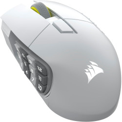 Безжична мишка CORSAIR SCIMITAR ELITE Wireless SE, 33000 DPI, White