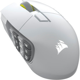 Безжична мишка CORSAIR SCIMITAR ELITE Wireless SE, 33000 DPI, White