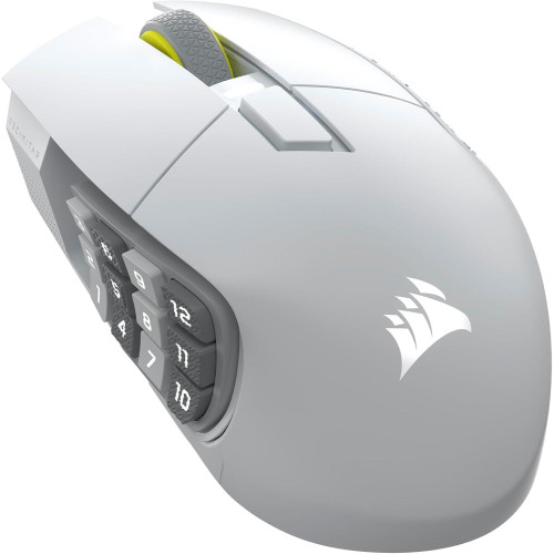 Безжична мишка CORSAIR SCIMITAR ELITE Wireless SE, 33000 DPI, White