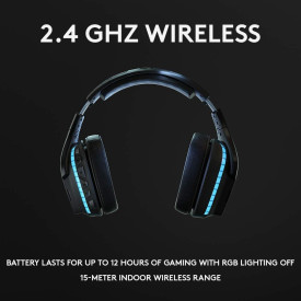 Безжични слушалки Logitech G935, 7.1 Surround, Lightsync, USB, Black