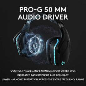 Безжични слушалки Logitech G935, 7.1 Surround, Lightsync, USB, Black