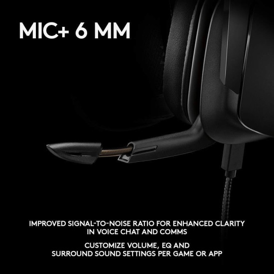 Безжични слушалки Logitech G935, 7.1 Surround, Lightsync, USB, Black