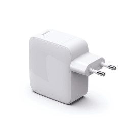 Зарядно HAMA 201957, 65W, GaN, 2x USB-C, с разтегателен кабел 0.7м, бял