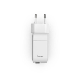 Зарядно HAMA 201957, 65W, GaN, 2x USB-C, с разтегателен кабел 0.7м, бял