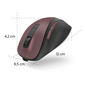 Безжична мишка HAMA WM-500 Recharge, 6 бутона, тиха, Wine