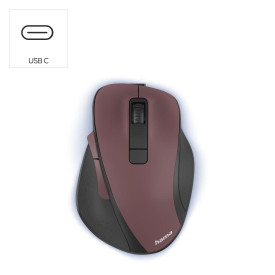 Безжична мишка HAMA WM-500 Recharge, 6 бутона, тиха, Wine