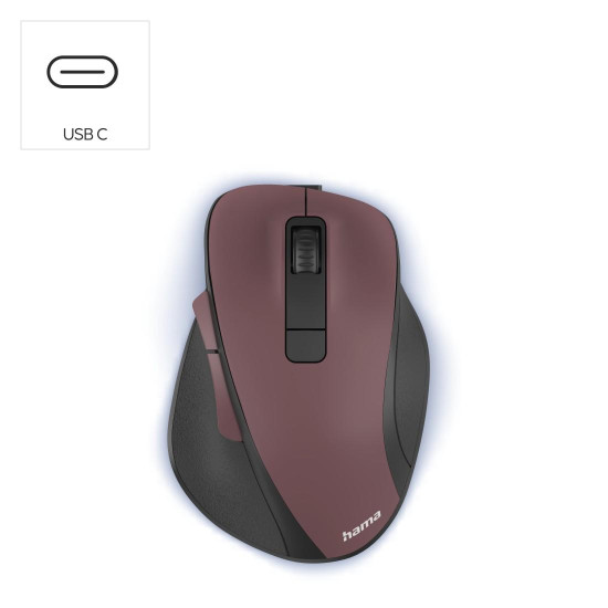 Безжична мишка HAMA WM-500 Recharge, 6 бутона, тиха, Wine