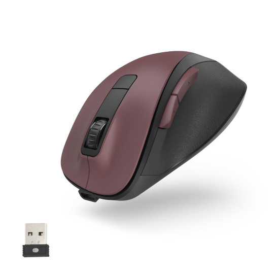 Безжична мишка HAMA WM-500 Recharge, 6 бутона, тиха, Wine