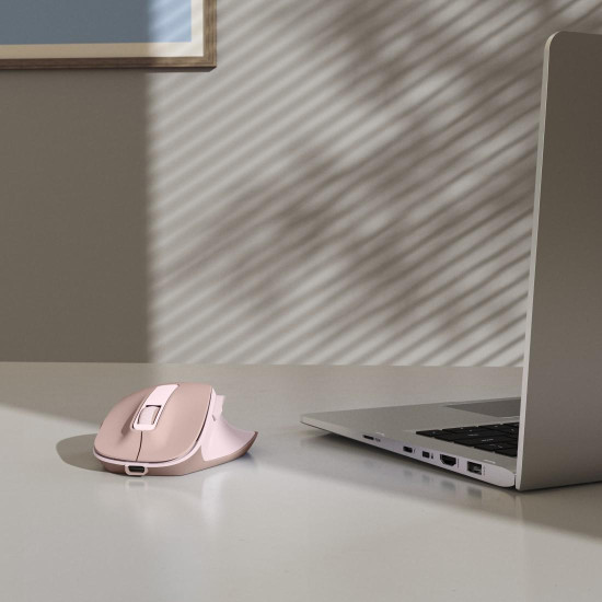 Безжична мишка HAMA WM-500 Recharge, 6 бутона, тиха, Pink