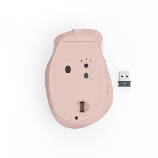 Безжична мишка HAMA WM-500 Recharge, 6 бутона, тиха, Pink