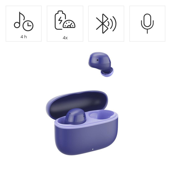 Безжични слушалки HAMA Freedom Buddy II, True Wireless, Violet