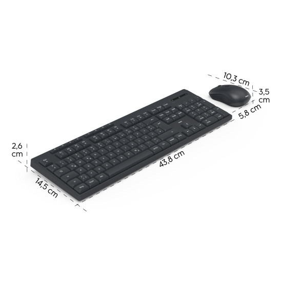 Комплект клавиатура и мишка HAMA WKM-200, HAMA-173056, Black