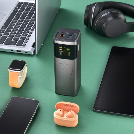 Външна батерия HAMA High Power, 200 W, 24000 mAh, 2x USB-C, USB-A, бързо зареждане