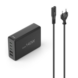 Зарядна станция HAMA 201978, 140W GaN, Fast Charger, 3x USB-C, 2x USB-A, PD