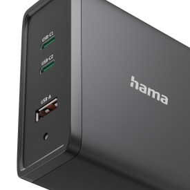 Зарядна станция HAMA 200019, 140W GaN, 3x USB-C, Power Delivery (PD)