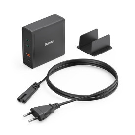 Зарядна станция HAMA 200019, 140W GaN, 3x USB-C, Power Delivery (PD)