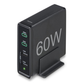 Зарядна станция HAMA 201628, 4 порта, 60W, 2 x USB-C, 2 x USB-A, PD, Fast Charge