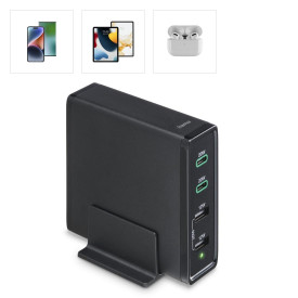 Зарядна станция HAMA 201628, 4 порта, 60W, 2 x USB-C, 2 x USB-A, PD, Fast Charge