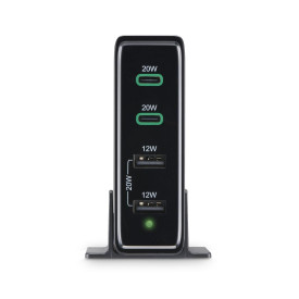 Зарядна станция HAMA 201628, 4 порта, 60W, 2 x USB-C, 2 x USB-A, PD, Fast Charge